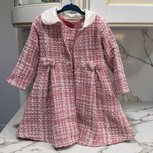 Nannette Pink‎ and White Tweed girls jacket